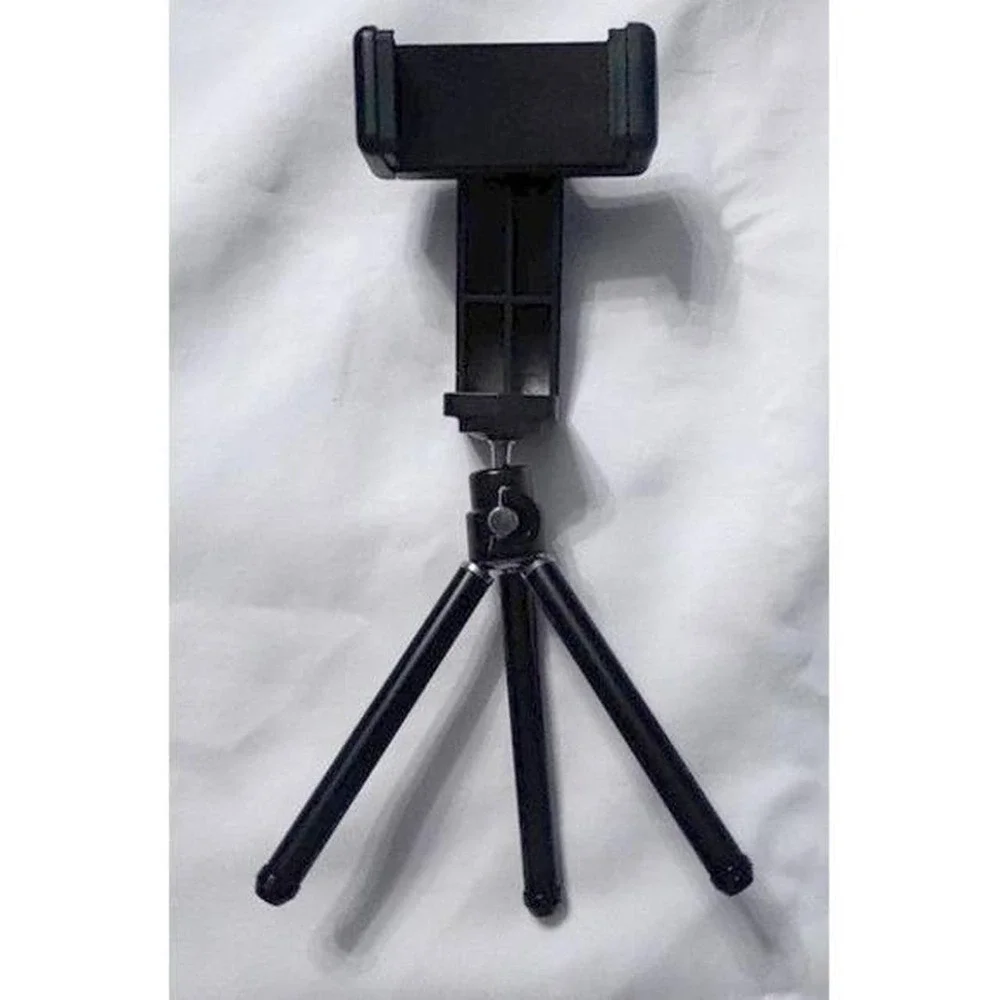 Universal Mini Tripod Stand for Smartphone Black Adjustable Phone Mount Holder